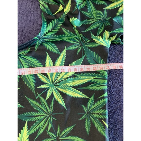 Black Milk Woah Dude Bodycon Dress Cannabis Leaf Print Weed Mary Jane Small - Picture 5 of 7